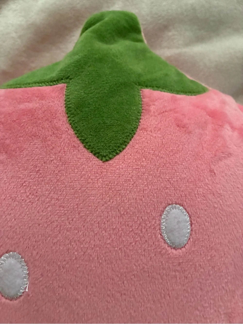 Pink Strawberry Plush Pillow Soft Cozy Cushion Cute Gift For Kids And Teens